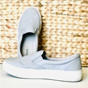 Gray Soda slip on platform shoes